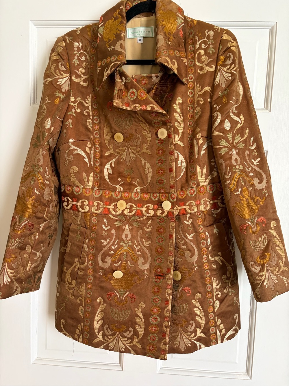 Alease Fisher of Greenwich: Silk Tapestry Double-Breasted Women's Jacket